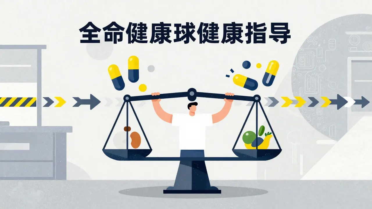 Person maintaining health with supplements and monitoring