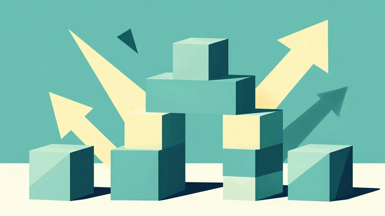 Abstract constructivist design symbolizing stable mental health care