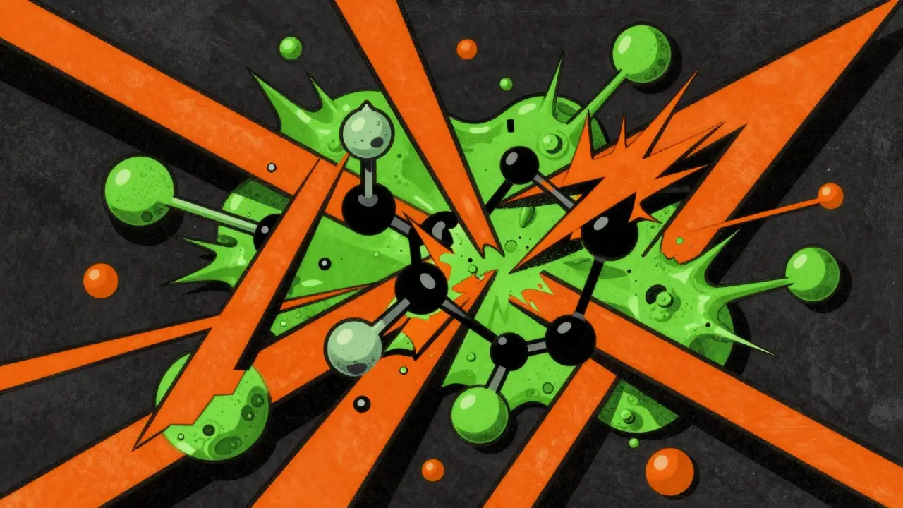 Abstract molecules releasing dangerous spikes