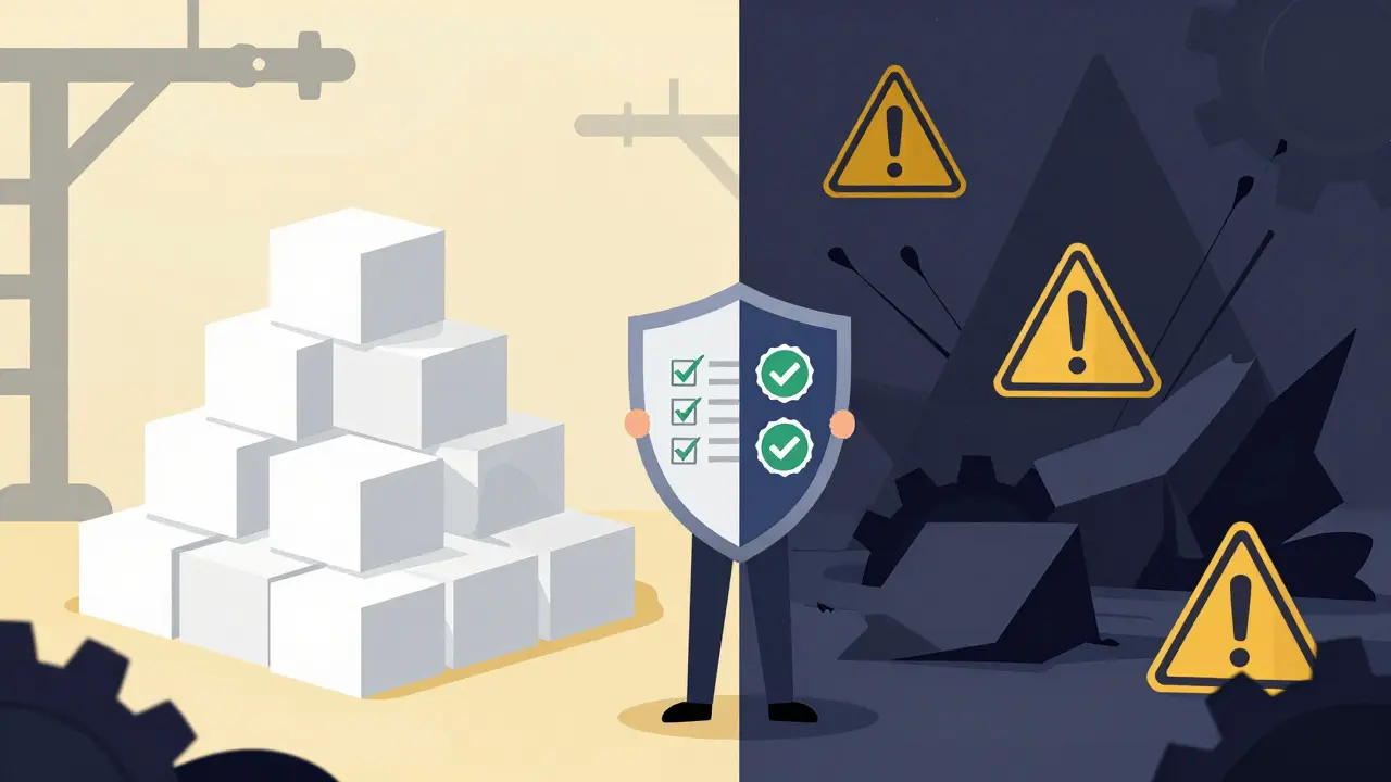 Constructivist illustration contrasting safe and unsafe online pharmacies