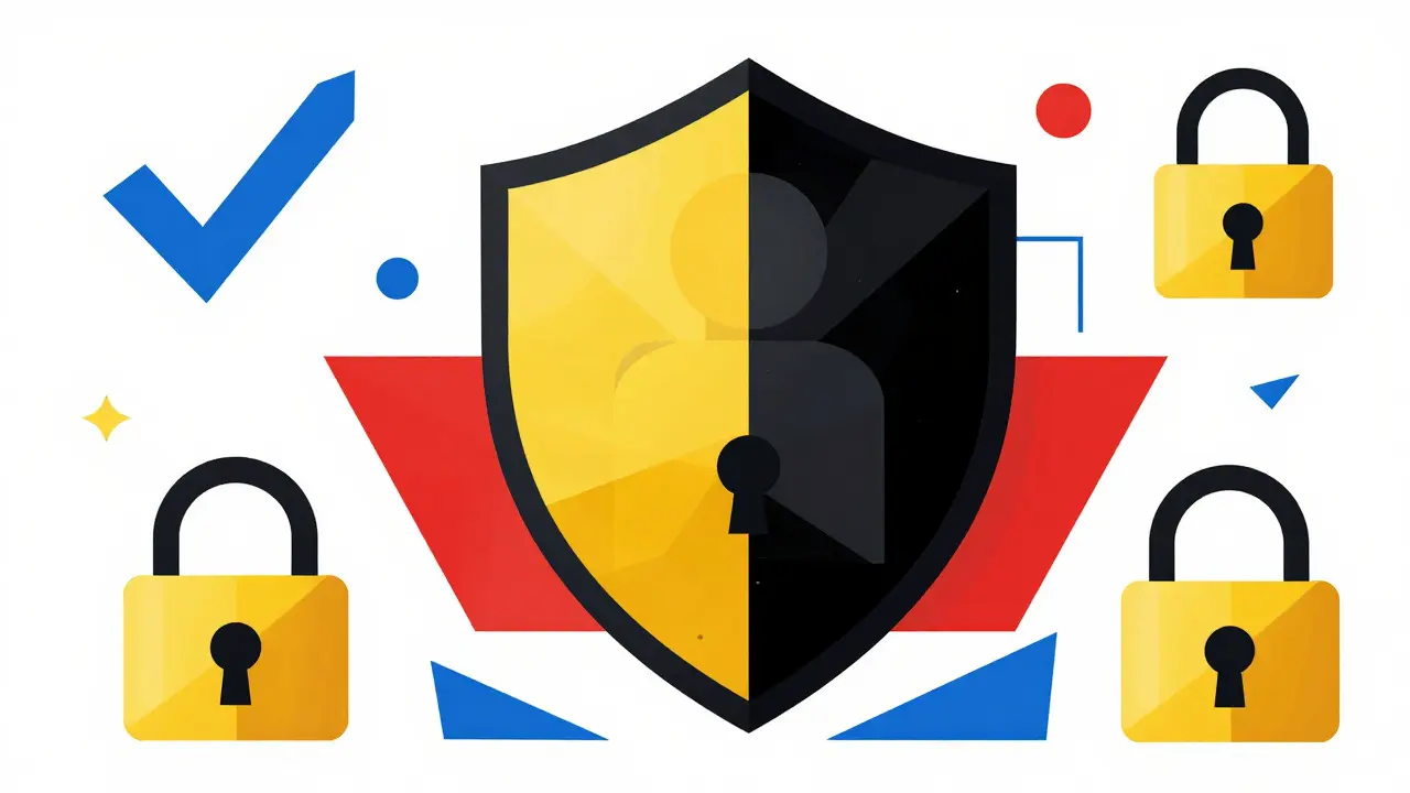 Geometric shield symbolizing safe online prescription process